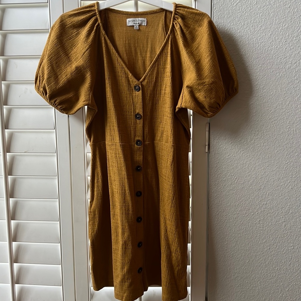 Texture and thread yellow dress